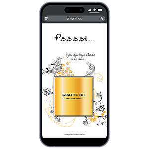 Carte à Gratter Numérique Personnalisable - Modèle Oiseau "Psssst"