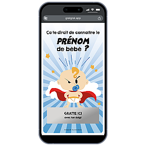 Annonce Prénom Bébé Carte à Gratter Numérique - Bébé Super-Héros
