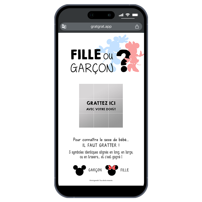 Annonce Fille ou Garçon Carte à Gratter Numérique