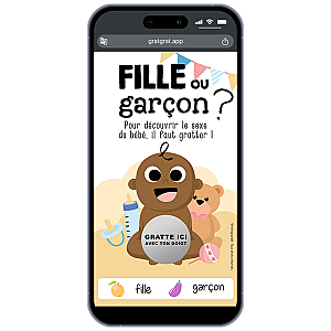 Annonce Fille ou Garçon - Carte à Gratter Numérique (Peau Noire)
