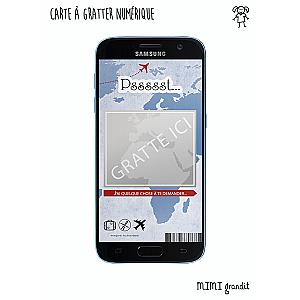 Demande témoin numérique carte à gratter voyage
