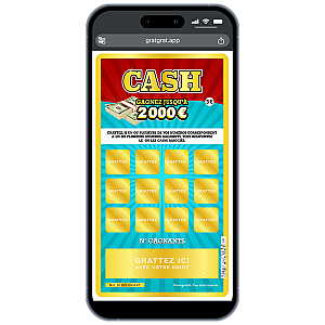 Carte à Gratter Numérique Personnalisable - Modèle "Cash"