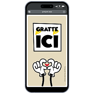 Carte à gratter numérique - Mains en cœur et Gants blancs