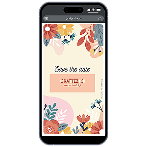 Save The Date Sur Téléphone Carte à Gratter Florale