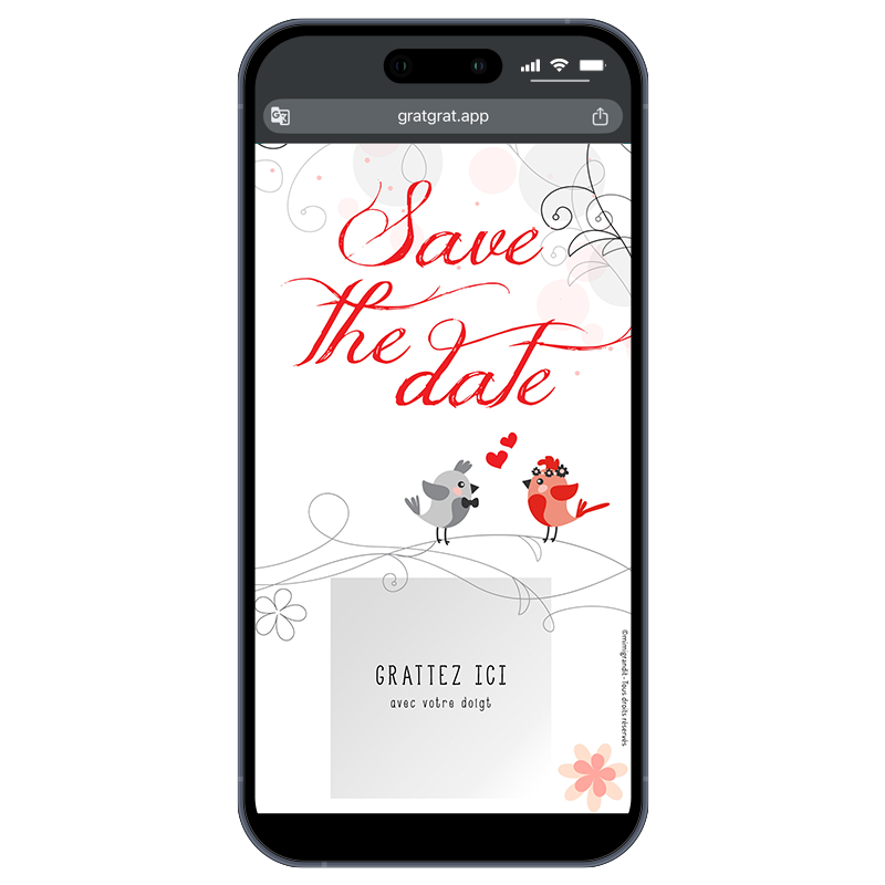 Save The Date Mariage Numérique Oiseaux Amoureux