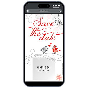 Save The Date Mariage Numérique Oiseaux Amoureux