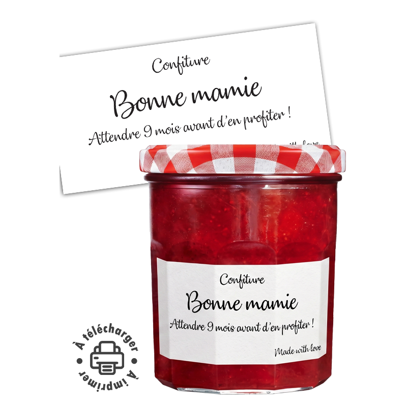 Annonce Grossesse – Étiquette pour Pot de Confiture "Bonne Mamie" à Imprimer