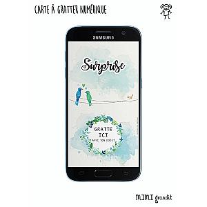 Demande marraine parrain numérique carte à gratter Oiseaux