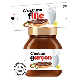 Annonce Sexe Bébé Étiquette Pâte à Tartiner - à Imprimer