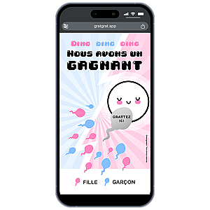 Annonce Sexe Bébé Numérique - Carte à Gratter "Nous avons un gagnant"