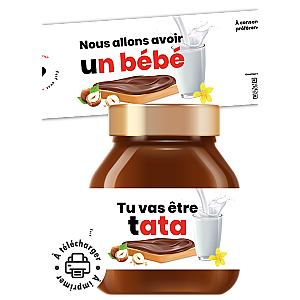 Étiquette Pâte à Tartiner Annonce Grossesse & Demande Parrain Marraine – À Imprimer