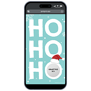 Annoncer le Sexe de Bébé - Carte à Gratter Numérique Noël "Hohoho"