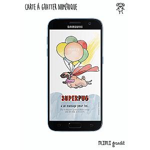 Demande parrain marraine numérique carte à gratter SuperPug