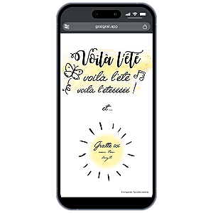 Carte à Gratter Numérique Annonce Grossesse – "Voilà l'été" (Bébé ou Jumeaux)