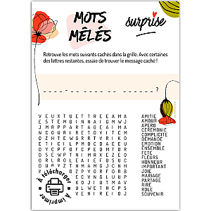 Jeu de Mots Mêlés Demande Témoin de Mariage – À Imprimer