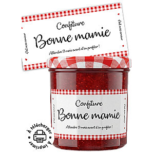 Étiquette Confiture "Bonne Mamie / Mamy" – Annonce de Grossesse à Imprimer