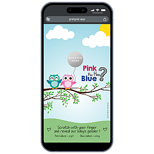 Carte à Gratter Numérique Annonce Sexe Bébé Hiboux - Anglais