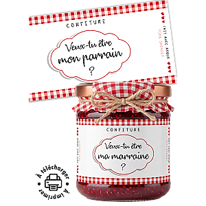 Demande Parrain Marraine Étiquette Confiture à Imprimer