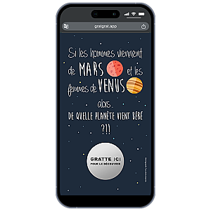 Annonce Sexe Bébé Numérique - Carte à Gratter Mars ou Vénus ?