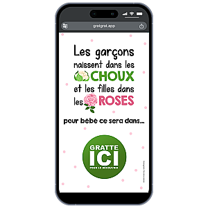 Annonce Sexe Bébé Gratter Numérique Chou ou Rose