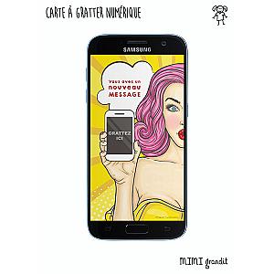 Carte à gratter numérique demande marraine parrain PopArt