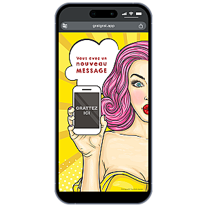 Carte à Gratter Numérique Annonce Grossesse Pop Art – Idée Originale Virtuelle sur Téléphone