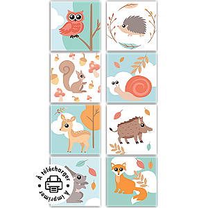 Magnets animaux de la forêt à imprimer : Décoration et éveil nature