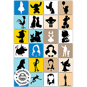 Gros pack à imprimer : Silhouettes de personnages pour déco et DIY