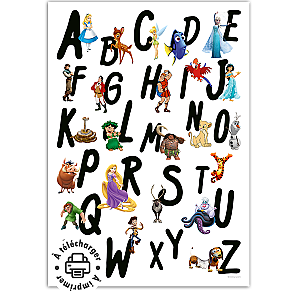 Affiche abécédaire Disney à imprimer : Le poster alphabet de la chambre