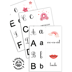Fiches pour apprendre l'alphabet (Thème enchanté et contes)