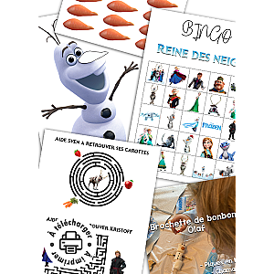 Pack d'activités à imprimer : Jeux d'anniversaire Reine des Neiges