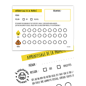 Apprentissage du pot et des toilettes : Jeu de motivation à imprimer