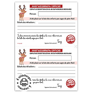 Avertissement officiel de Noël : Le rappel à l'ordre des lutins à imprimer