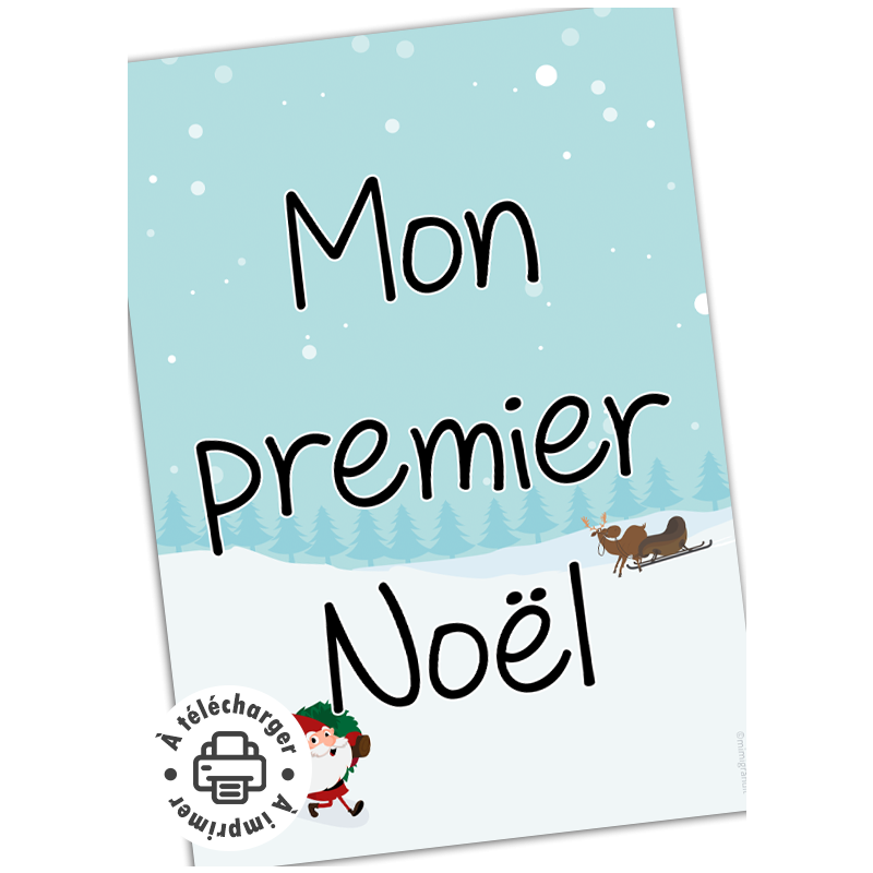 Carte "Mon Premier Noël" à imprimer : L'accessoire photo idéal pour bébé