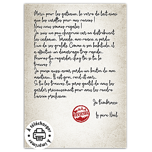 Lettre du Père Noël à imprimer : Recherche bouton perdu et grelot de Tornade