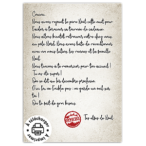 Lettre de départ du Lutin de Noël à imprimer (Au revoir et retour au Pôle Nord)