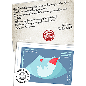 Lettre de départ des lutins de Noël : Annonce bébé à imprimer (avec échographie)