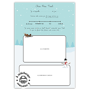 Lettre au Père Noël à imprimer (Modèle Recto-Verso pour Liste de Cadeaux)