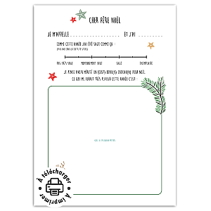 Lettre au Père Noël : Fichier à imprimer à la maison (Gabarit créatif)