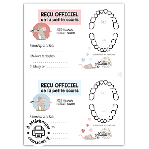 Carte de la petite souris à imprimer : Le reçu officiel