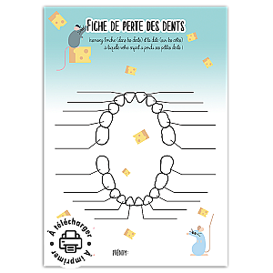 Carte de perte des dents de lait à imprimer (Suivi Petite Souris Recto Verso)