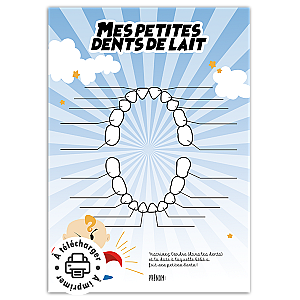 Fiche de suivi des dents de lait bébé à imprimer (Modèle Super-Héros)