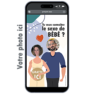 Carte à Gratter Numérique Personnalisable (Photos) – Annonce Sexe Bébé Fille ou Garçon