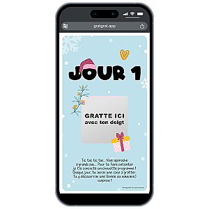 Calendrier de l'Avent virtuel personnalisé (24 cartes à gratter sur smartphone)