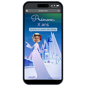 Carte d'invitation virtuelle à gratter personnalisée (Photo) – Reine des Neiges