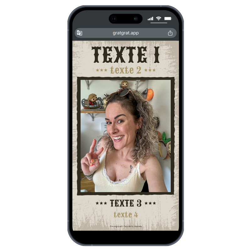 Avis de Recherche Wanted | Carte d'invitation virtuelle à gratter personnalisable