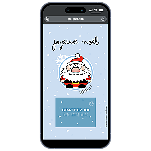 Carte annonce et demande virtuelle à gratter personnalisable – Père Noël