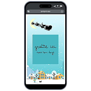 Carte d'invitation et annonce virtuelle à gratter – Village Enneigé