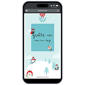 Carte virtuelle à gratter personnalisable – Hiboux sous la neige