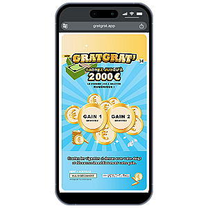 Faux jeu à gratter virtuel "GratGrat" – Demande parrain, marraine ou personnalisable
